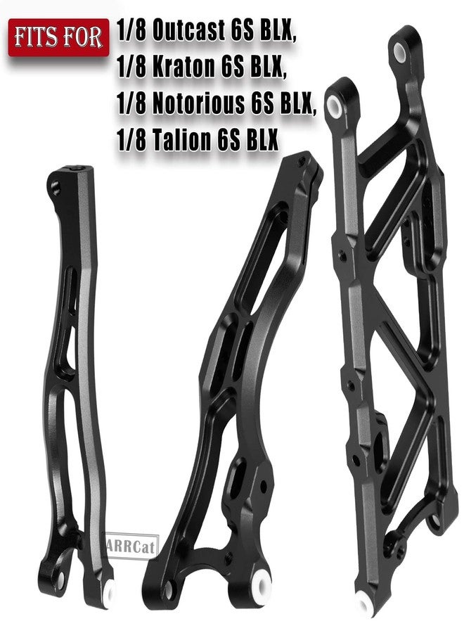 ARRCat Aluminum Front & Rear Suspension Arms Upgrades Part for 1/8 Outcast 6S BLX,Kraton 6S BLX,Notorious 6S BLX,Talion 6S BLX,ARRCat 6pcs Lower Upper Swing Arm Set Hops up w/Pivot Balls,Black - Image 2